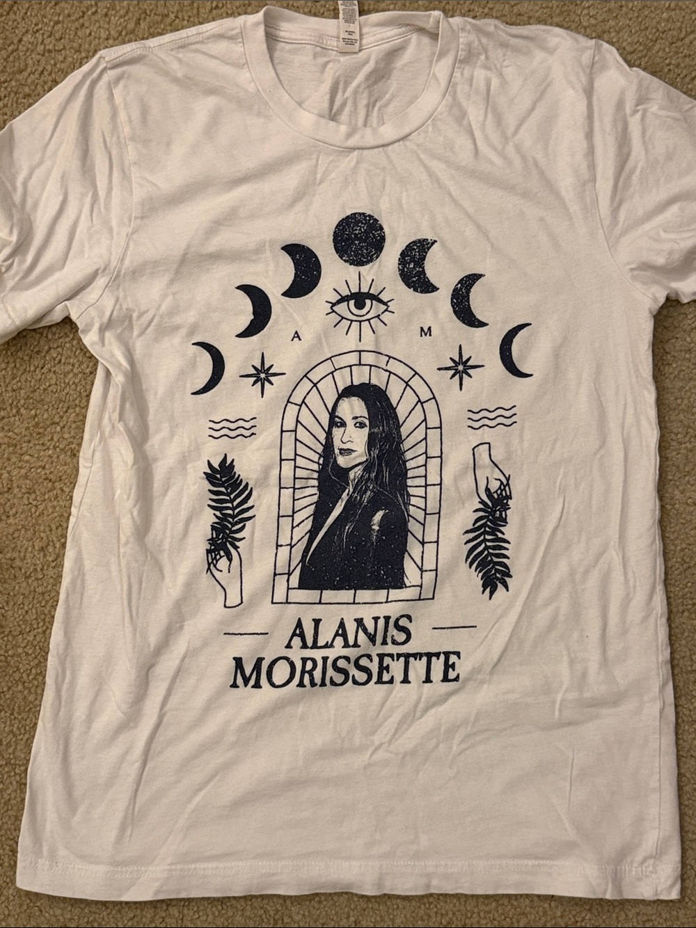 Bella Canvas White Tee with Navy Alanis Morissette Graphic
